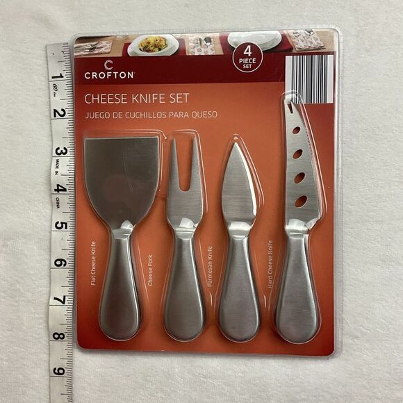 Crofton Cheese Knife Set~4 Pieces Stainless Steel New In Package/Sealed 96994 - Picture 7 of 7